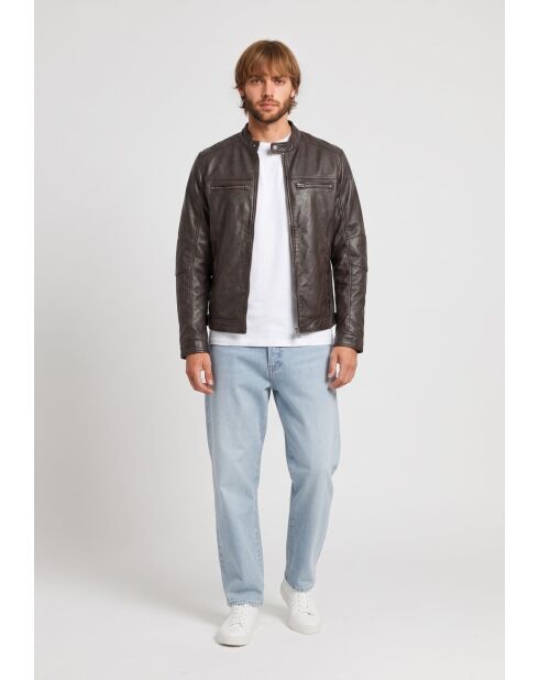 Braune Lederjacke Karson