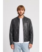 Berk schwarze Bikerjacke aus Leder