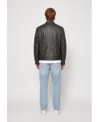 Berk schwarze Bikerjacke aus Leder