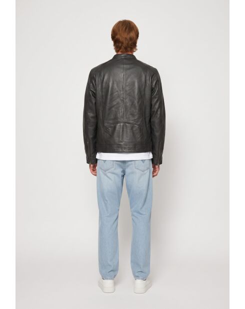 Berk schwarze Bikerjacke aus Leder