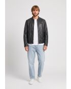 Berk schwarze Bikerjacke aus Leder