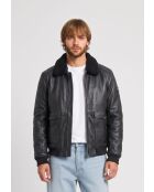 Ganet schwarze Lederjacke