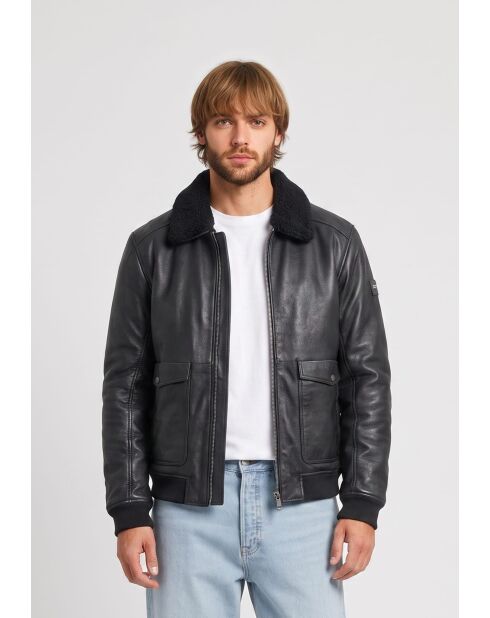 Ganet schwarze Lederjacke