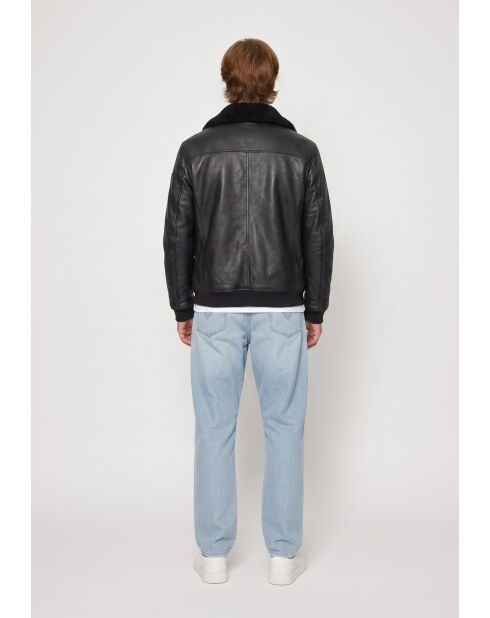 Ganet schwarze Lederjacke