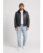 Ganet schwarze Lederjacke