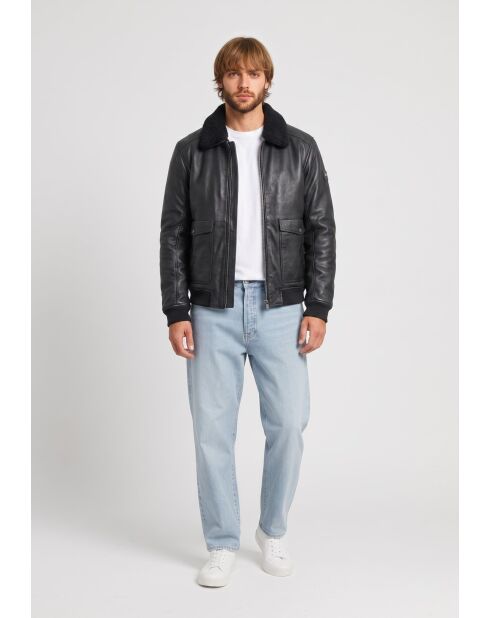 Ganet schwarze Lederjacke
