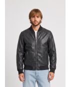Bomber Brann in pelle nera