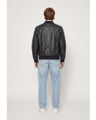 Bomber Brann in pelle nera