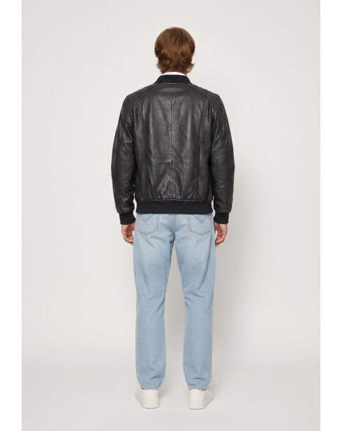Bomber Brann in pelle nera