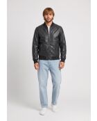 Bomber Brann in pelle nera