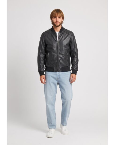 Bomber Brann in pelle nera