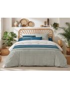 Set copripiumino in cotone blu e bianco Uriance 3 pezzi