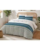 Set copripiumino in cotone blu e bianco Uriance 3 pezzi