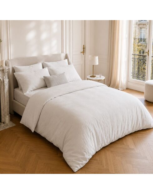Parure housse de couette en coton Drift blanche