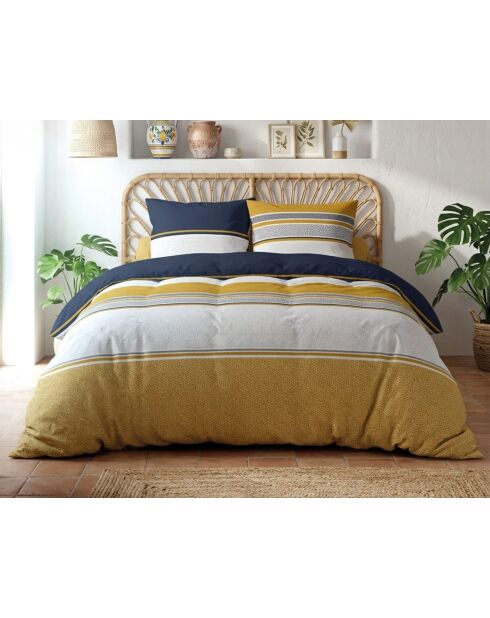 Parure housse de couette 3 pcs en coton Jaisaï multicolore