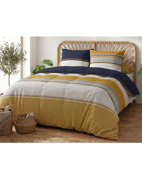 Parure housse de couette 3 pcs en coton Jaisaï multicolore