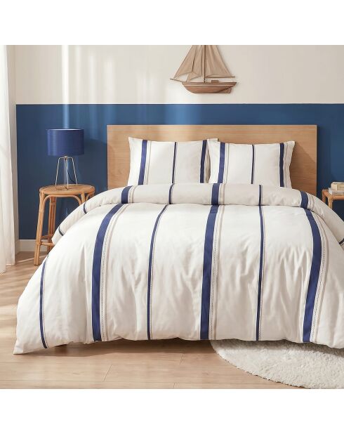 Parure housse de couette 3 pcs en coton Lord blanche