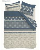 Parure housse de couette 3 pcs en coton Havril bleue