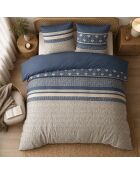 Parure housse de couette 3 pcs en coton Havril bleue