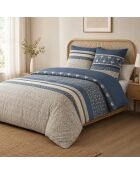 Parure housse de couette 3 pcs en coton Havril bleue