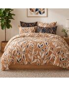 Parure housse de couette 3 pcs en coton Linda brune