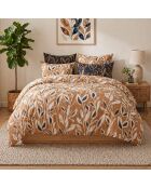 Parure housse de couette 3 pcs en coton Linda brune