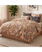 Parure housse de couette 3 pcs en coton Linda brune