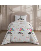 Parure de lit enfant en coton Licorne blanche