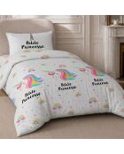 Parure de lit enfant en coton Licorne blanche