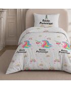 Parure de lit enfant en coton Licorne blanche