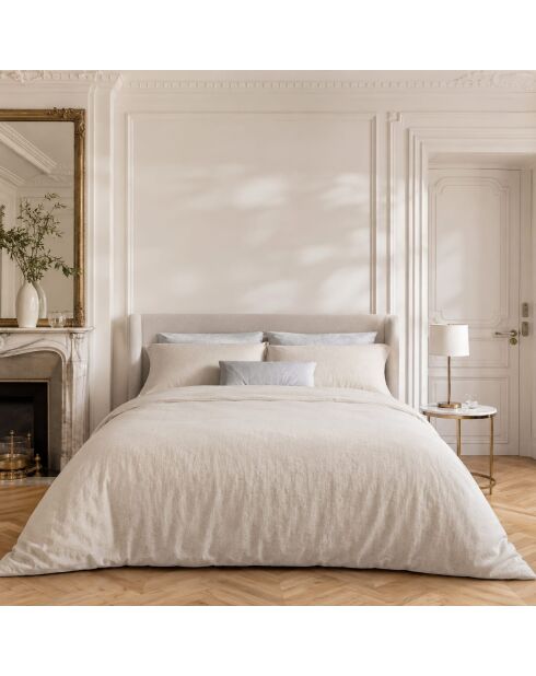 Parure housse de couette en coton Drift écrue