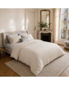 Parure housse de couette en coton Drift écrue