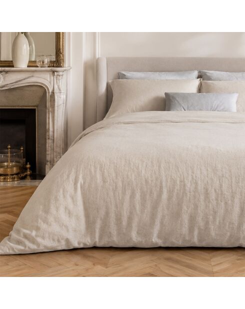 Parure housse de couette en coton Drift écrue