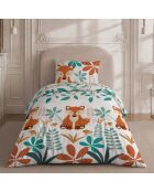 Parure de lit enfant en coton Renardeau multicolore