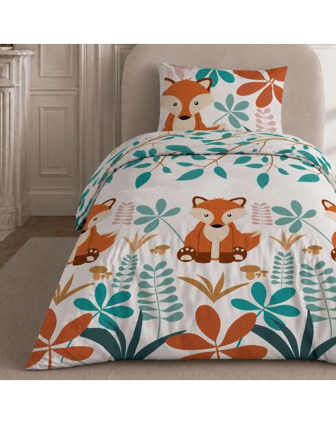 Parure de lit enfant en coton Renardeau multicolore