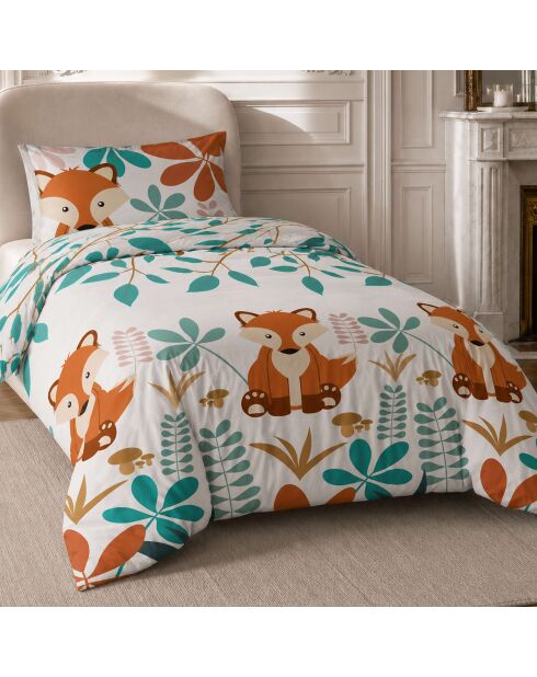 Parure de lit enfant en coton Renardeau multicolore