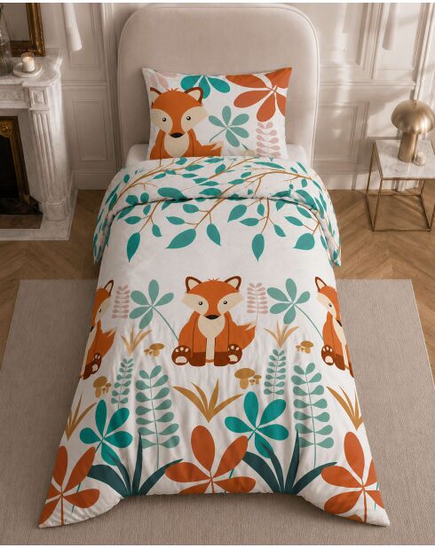 Parure de lit enfant en coton Renardeau multicolore