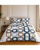 Parure housse de couette 3 pcs en coton Daiko multicolore