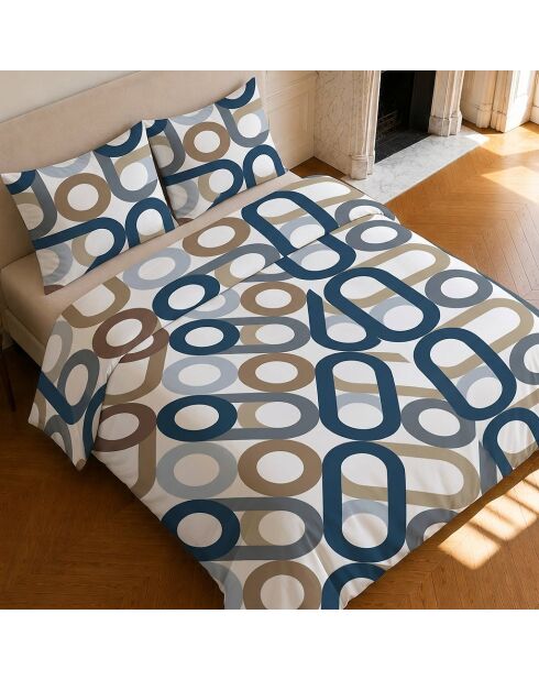 Parure housse de couette 3 pcs en coton Daiko multicolore