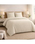 Parure housse de couette 3 pcs en coton lavé Tess écrue