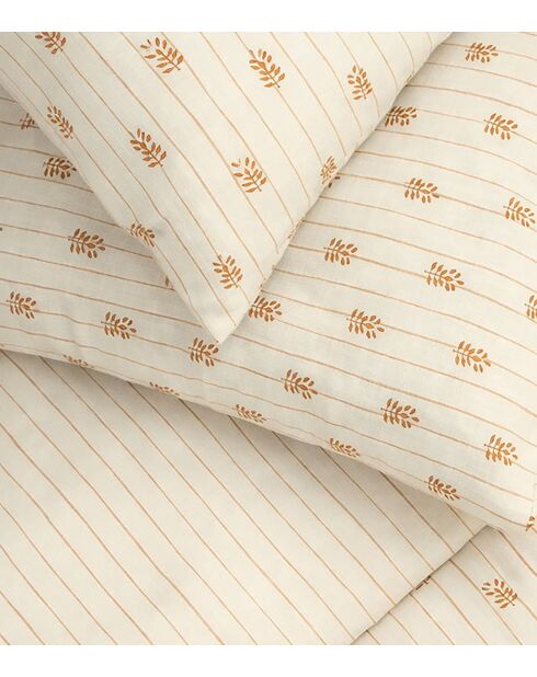 Parure housse de couette 3 pcs en coton lavé Tess écrue