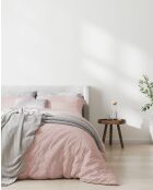Parure housse de couette en coton Drift rose