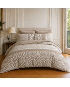 Set copripiumino in cotone stampato Boho beige