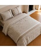 Set copripiumino in cotone stampato Boho beige