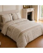 Set copripiumino in cotone stampato Boho beige