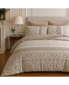 Set copripiumino in cotone stampato Boho beige
