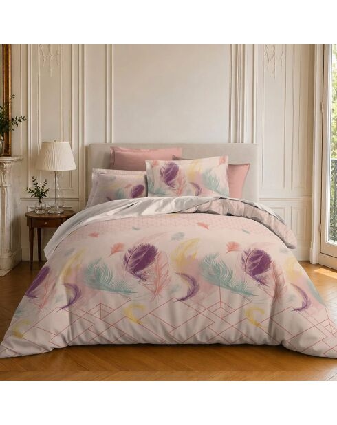 Parure housse de couette imprimée en coton Paloma multicolore
