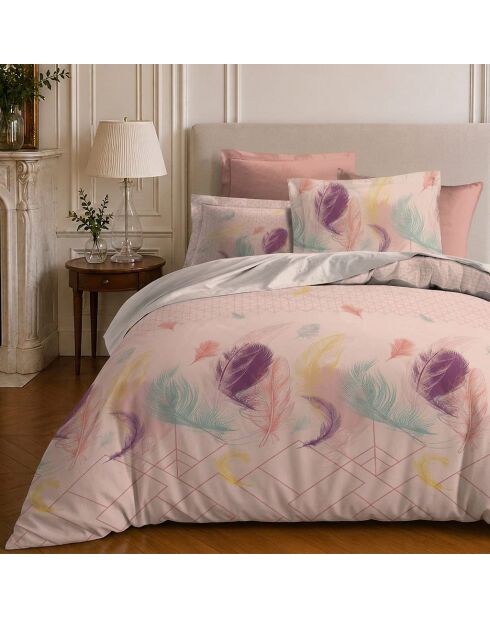 Parure housse de couette imprimée en coton Paloma multicolore