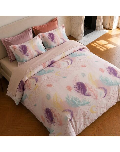 Parure housse de couette imprimée en coton Paloma multicolore