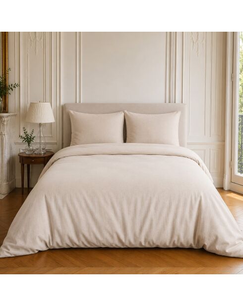 Parure housse de couette en coton Haven naturelle